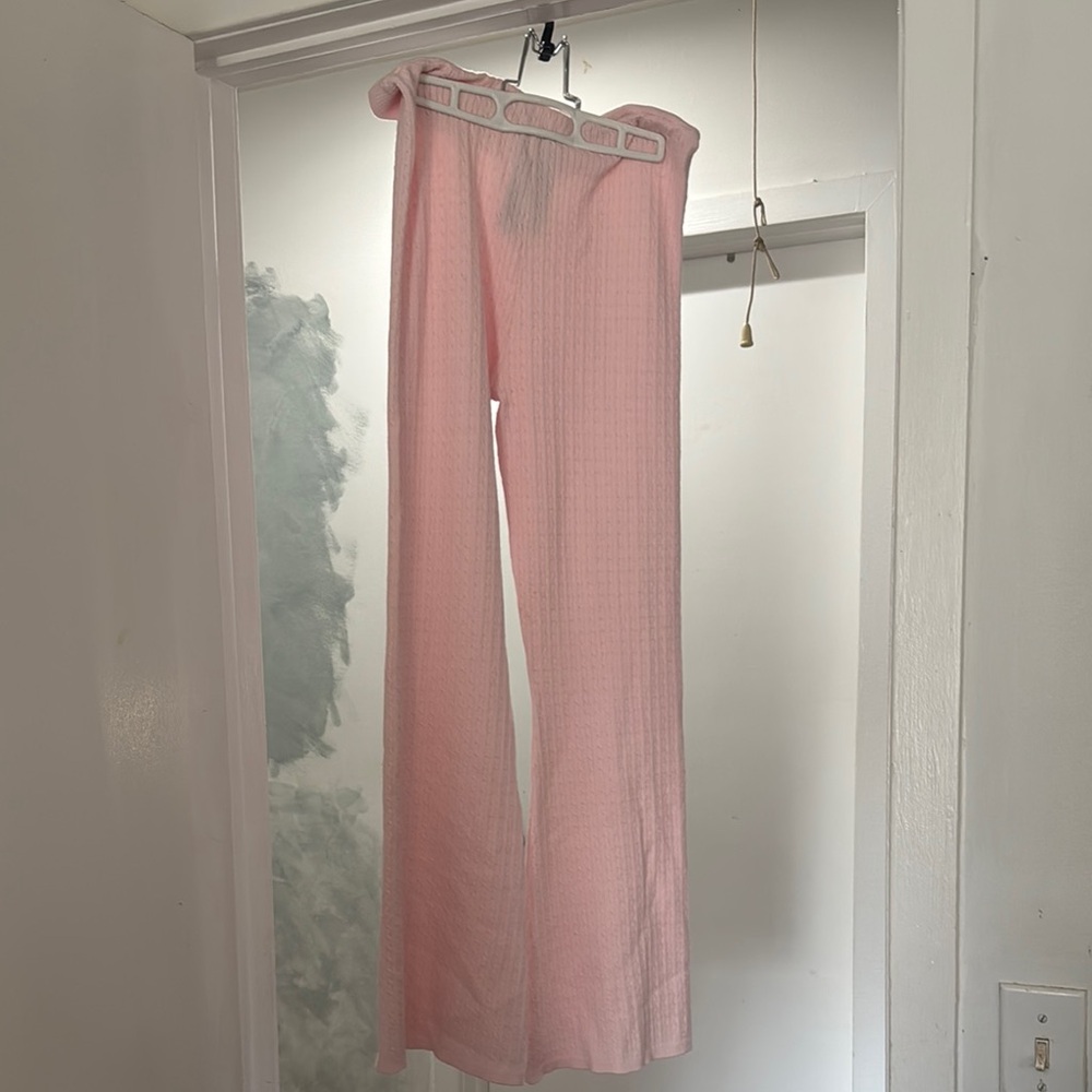 Pink Ribbed Lounge Pants